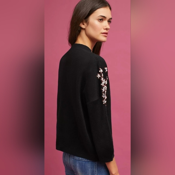 Anthropologie Lili Sidonio + Holly Bracken Embellished Sequin Swester Size Small - Picture 2 of 13